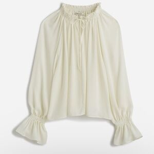 Madewell Long-Sleeve Tie-Neck Top